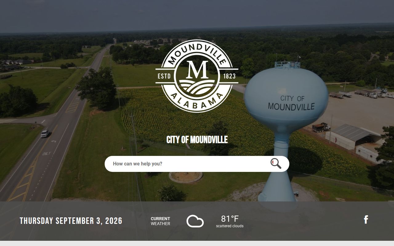Official Moundville Police Department contact page for arrest record requests